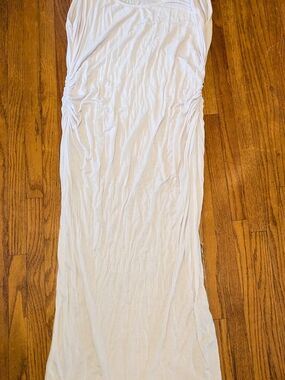 Boohoo White Ruched Tank Dress
